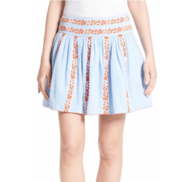 Tory Burch Dresses & Skirts - TORY BURCH Embroider Bead Embellished Alexandria Mini Skirt, Silverlake, Size 14